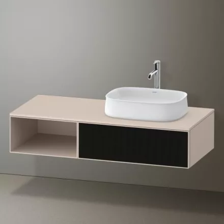 Duravit Zencha jobbos alsószekrény 130, fiókrendező nélkül, strukturált fekete/matt taupe ZE4819063830000