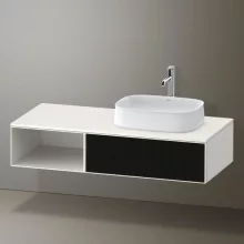   Duravit Zencha jobbos alsószekrény 130, fiókrendező nélkül, strukturált fekete/matt fehér ZE4819063840000