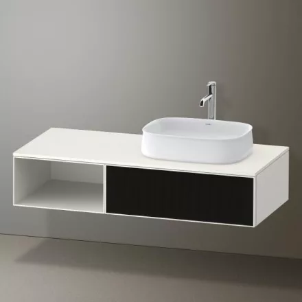 Duravit Zencha jobbos alsószekrény 130, fiókrendező nélkül, strukturált fekete/matt fehér ZE4819063840000