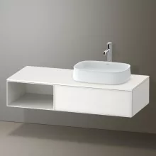   Duravit Zencha jobbos alsószekrény 130, fiókrendező nélkül, fehér üveg/matt fehér ZE4819064840000