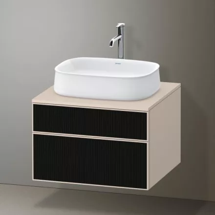 Duravit Zencha alsószekrény 65, fiókrendező nélkül, texturált fekete/matt taupe ZE4820063830000