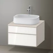   Duravit Zencha alsószekrény 65, fiókrendező nélkül, fehér üveg/matt taupe ZE4820064830000