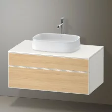   Duravit Zencha alsószekrény 100, fiókrendező nélkül, natúr tölgy/matt fehér ZE4821030840000