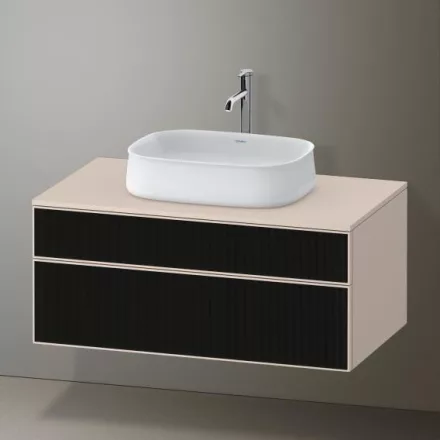 Duravit Zencha alsószekrény 100, fiókrendező nélkül, strukturált fekete/matt taupe ZE4821063830000