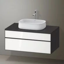   Duravit Zencha alsószekrény 100, fiókrendező nélkül, fehér üveg/matt grafit ZE4821064800000