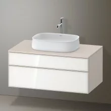   Duravit Zencha alsószekrény 100, fiókrendező nélkül, fehér üveg/matt taupe ZE4821064830000