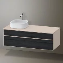   Duravit Zencha balos alsószekrény 130, fiókrendező nélkül, fekete tölgy/matt taupe ZE4822L16830000