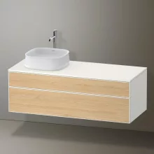   Duravit Zencha balos alsószekrény 130, fiókrendező nélkül, natúr tölgy/matt fehér ZE4822L30840000