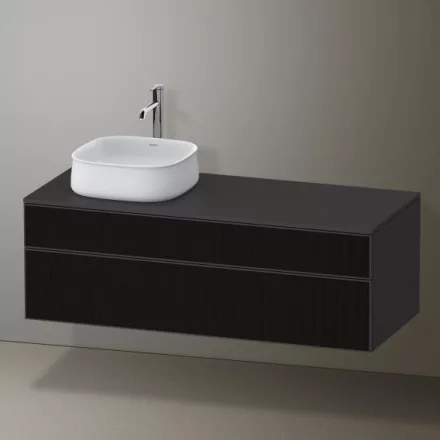 Duravit Zencha balos alsószekrény 130, fiókrendező nélkül, strukturált fekete/matt grafit ZE4822L63800000