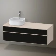   Duravit Zencha balos alsószekrény 130, fiókrendező nélkül, strukturált fekete/matt taupe ZE4822L63830000