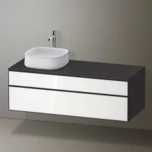   Duravit Zencha balos alsószekrény 130, fiókrendező nélkül, fehér üveg/matt grafit ZE4822L64800000
