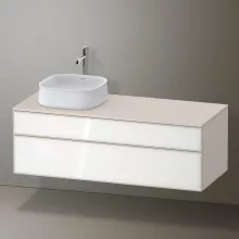   Duravit Zencha balos alsószekrény 130, fiókrendező nélkül, fehér üveg/matt taupe ZE4822L64830000