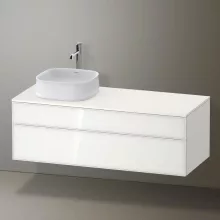   Duravit Zencha balos alsószekrény 130, fiókrendező nélkül, fehér üveg/matt fehér ZE4822L64840000