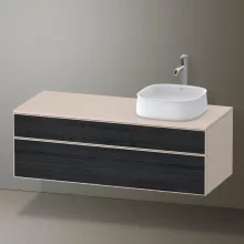   Duravit Zencha jobbos alsószekrény 130, fiókrendező nélkül, fekete tölgy/matt taupe ZE4822R16830000