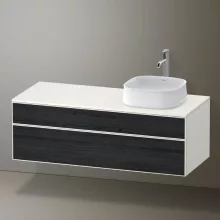   Duravit Zencha jobbos alsószekrény 130, fiókrendező nélkül, fekete tölgy/matt fehér ZE4822R16840000