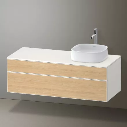 Duravit Zencha jobbos alsószekrény 130, fiókrendező nélkül, natúr tölgy/matt fehér ZE4822R30840000