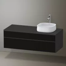   Duravit Zencha jobbos alsószekrény 130, fiókrendező nélkül, strukturált fekete/matt grafit ZE4822R63800000