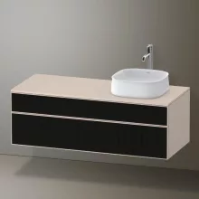   Duravit Zencha jobbos alsószekrény 130, fiókrendező nélkül, strukturált fekete/matt taupe ZE4822R63830000