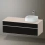 Duravit Zencha jobbos alsószekrény 130, fiókrendező nélkül, strukturált fekete/matt taupe ZE4822R63830000