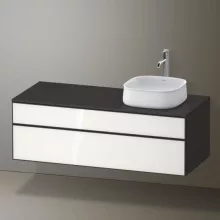   Duravit Zencha jobbos alsószekrény 130, fiókrendező nélkül, fehér üveg/matt grafit ZE4822R64800000