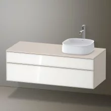   Duravit Zencha jobbos alsószekrény 130, fiókrendező nélkül, fehér üveg/matt taupe ZE4822R64830000
