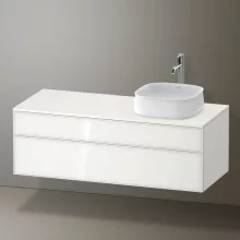   Duravit Zencha jobbos alsószekrény 130, fiókrendező nélkül, fehér üveg/matt fehér ZE4822R64840000