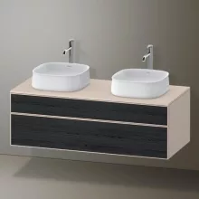   Duravit Zencha alsószekrény 130, fiókrendező nélkül, fekete tölgy/matt taupe ZE4823B16830000