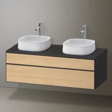   Duravit Zencha alsószekrény 130, fiókrendező nélkül, natúr tölgy/matt grafit ZE4823B30800000