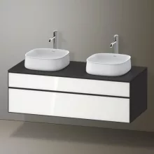   Duravit Zencha alsószekrény 130, fiókrendező nélkül, fehér üveg/matt grafit ZE4823B64800000