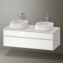   Duravit Zencha alsószekrény 130, fiókrendező nélkül, fehér üveg/matt taupe ZE4823B64830000