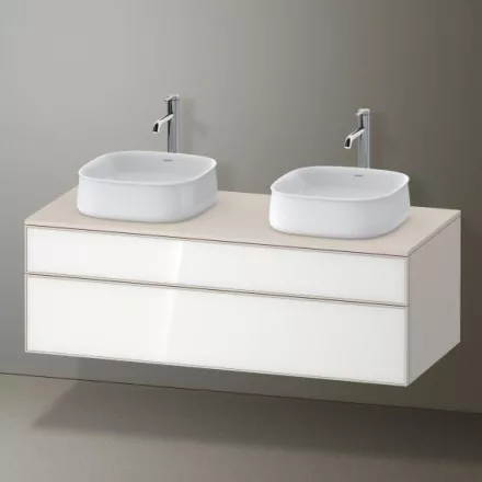 Duravit Zencha alsószekrény 130, fiókrendező nélkül, fehér üveg/matt taupe ZE4823B64830000