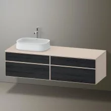   Duravit Zencha balos alsószekrény 160, fiókrendező nélkül, fekete tölgy/matt taupe ZE4824L16830000