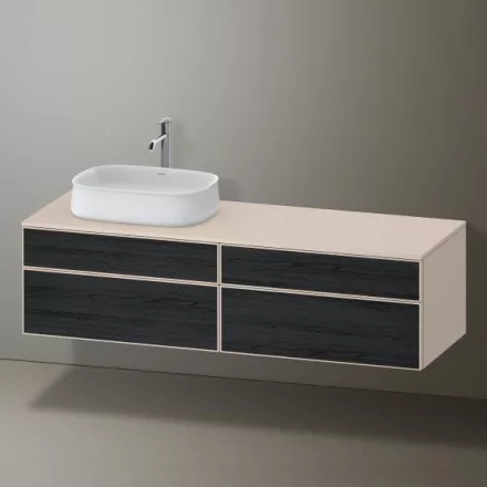 Duravit Zencha balos alsószekrény 160, fiókrendező nélkül, fekete tölgy/matt taupe ZE4824L16830000