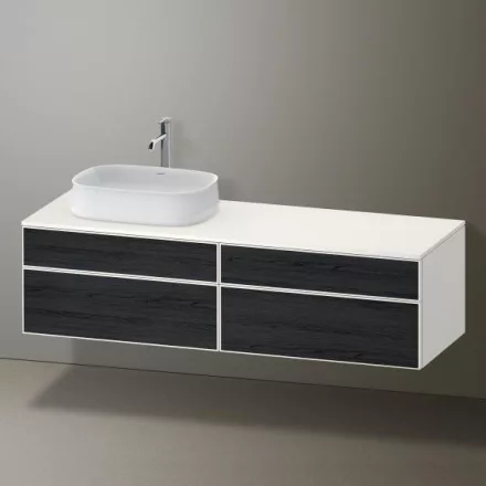 Duravit Zencha balos alsószekrény 160, fiókrendező nélkül, fekete tölgy/matt fehér ZE4824L16840000
