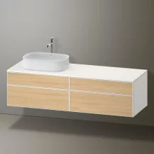   Duravit Zencha balos alsószekrény 160, fiókrendező nélkül, natúr tölgy/matt fehér ZE4824L30840000