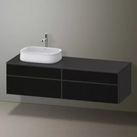 Duravit Zencha balos alsószekrény 160, fiókrendező nélkül, strukturált fekete/matt grafit ZE4824L63800000