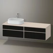   Duravit Zencha balos alsószekrény 160, fiókrendező nélkül, strukturált fekete/matt taupe ZE4824L63830000