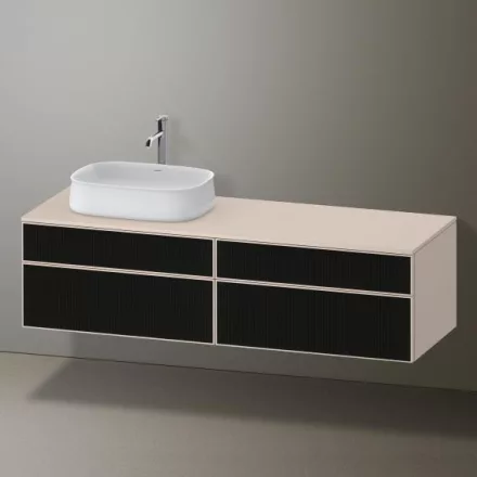 Duravit Zencha balos alsószekrény 160, fiókrendező nélkül, strukturált fekete/matt taupe ZE4824L63830000