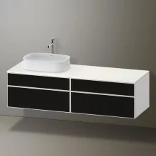   Duravit Zencha balos alsószekrény 160, fiókrendező nélkül, strukturált fekete/matt fehér ZE4824L63840000