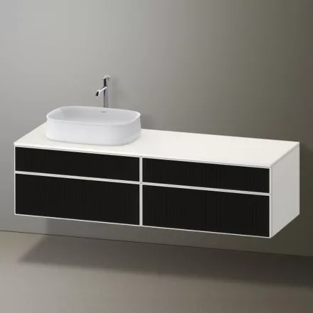 Duravit Zencha balos alsószekrény 160, fiókrendező nélkül, strukturált fekete/matt fehér ZE4824L63840000