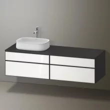   Duravit Zencha balos alsószekrény 160, fiókrendező nélkül, fehér üveg/matt grafit ZE4824L64800000