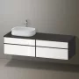 Duravit Zencha balos alsószekrény 160, fiókrendező nélkül, fehér üveg/matt grafit ZE4824L64800000