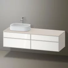   Duravit Zencha balos alsószekrény 160, fiókrendező nélkül, fehér üveg/matt taupe ZE4824L64830000