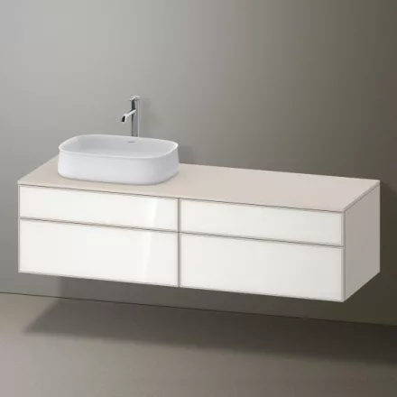 Duravit Zencha balos alsószekrény 160, fiókrendező nélkül, fehér üveg/matt taupe ZE4824L64830000