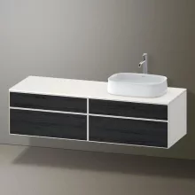   Duravit Zencha jobbos alsószekrény 160, fiókrendező nélkül, fekete tölgy/matt fehér ZE4824R16840000