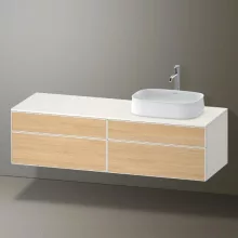   Duravit Zencha jobbos alsószekrény 160, fiókrendező nélkül, natúr tölgy/matt fehér ZE4824R30840000