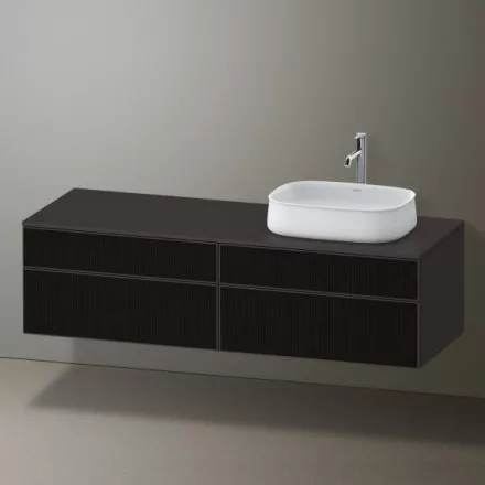 Duravit Zencha jobbos alsószekrény 160, fiókrendező nélkül, strukturált fekete/matt grafit ZE4824R63800000