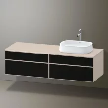   Duravit Zencha jobbos alsószekrény 160, fiókrendező nélkül, strukturált fekete/matt taupe ZE4824R63830000