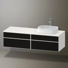   Duravit Zencha jobbos alsószekrény 160, fiókrendező nélkül, strukturált fekete/matt fehér ZE4824R63840000