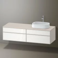   Duravit Zencha jobbos alsószekrény 160, fiókrendező nélkül, fehér üveg/matt taupe ZE4824R64830000